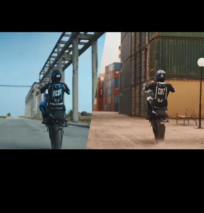 C罗最新广告中化身摩托车手 短片9小时点击达400万