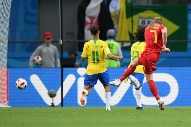 世界杯-丁丁破门 弟媳中柱 巴西上半时0-2比利时